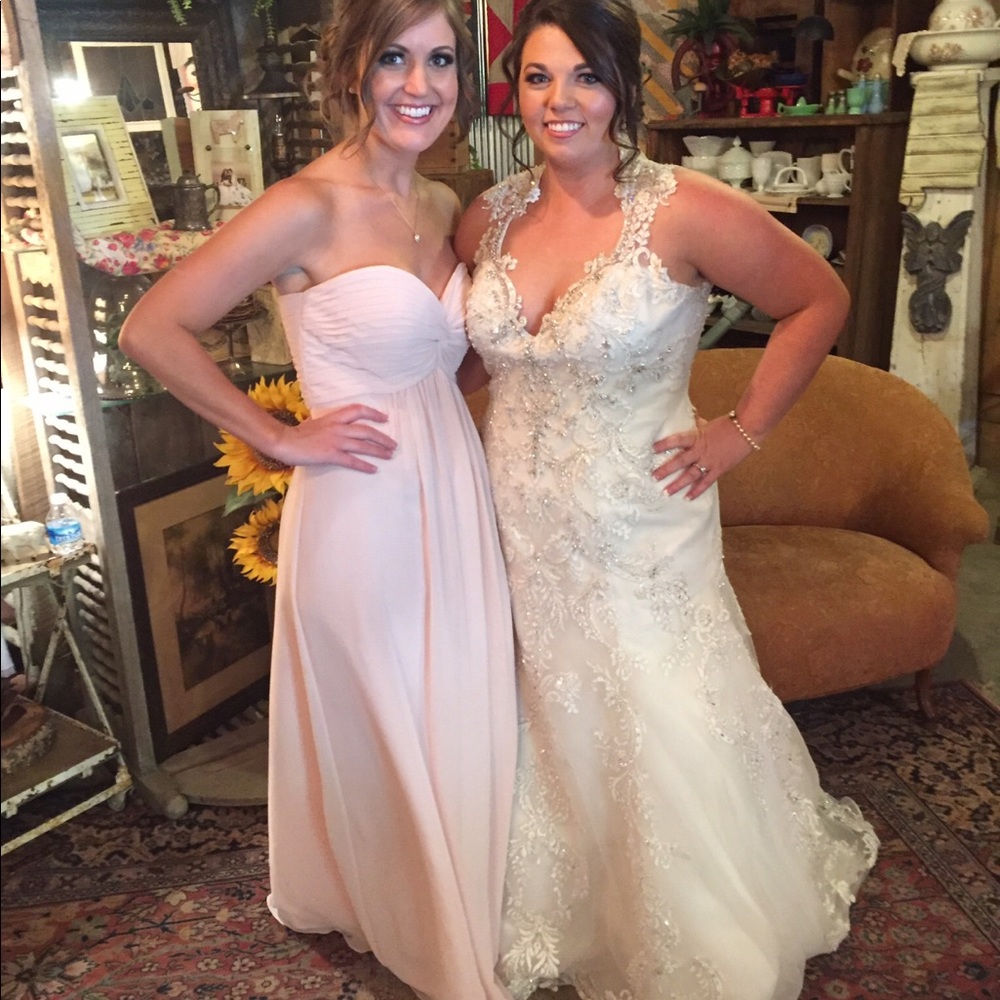 Bill Levkoff light pink bridesmaids dress